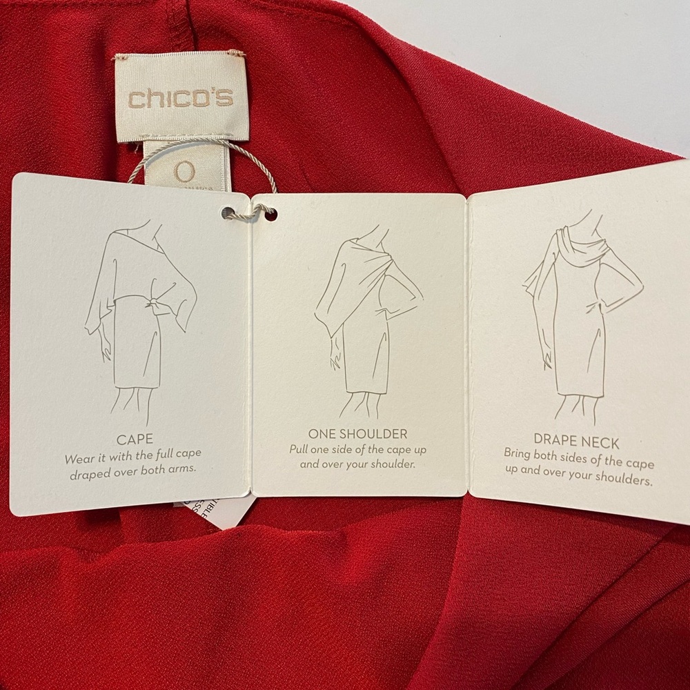 Chico's Convertible Dress Size S Red Classic Office Resort Travel Date Night - Picture 8 of 9